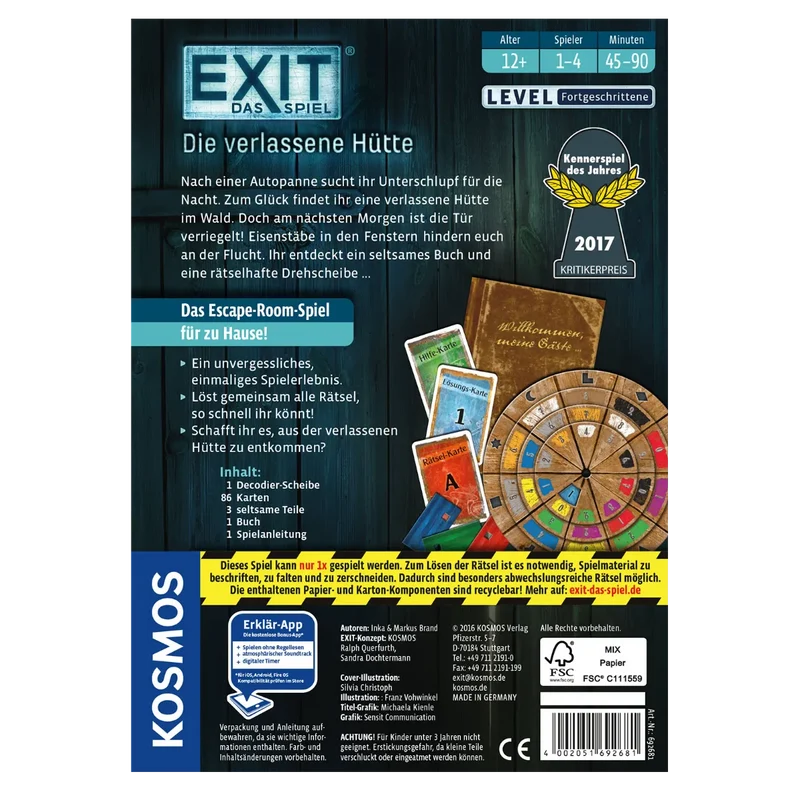 Kosmos EXIT - Exit das Spiel - Die verlassene Hütte