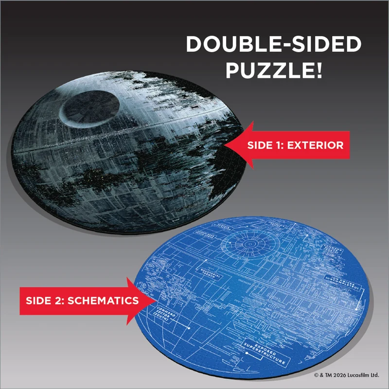 Star Wars Death Star + Trivia (1000pcs) (ROUND) (Double-Sided)