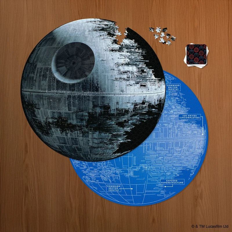 Star Wars Death Star + Trivia (1000pcs) (ROUND) (Double-Sided)