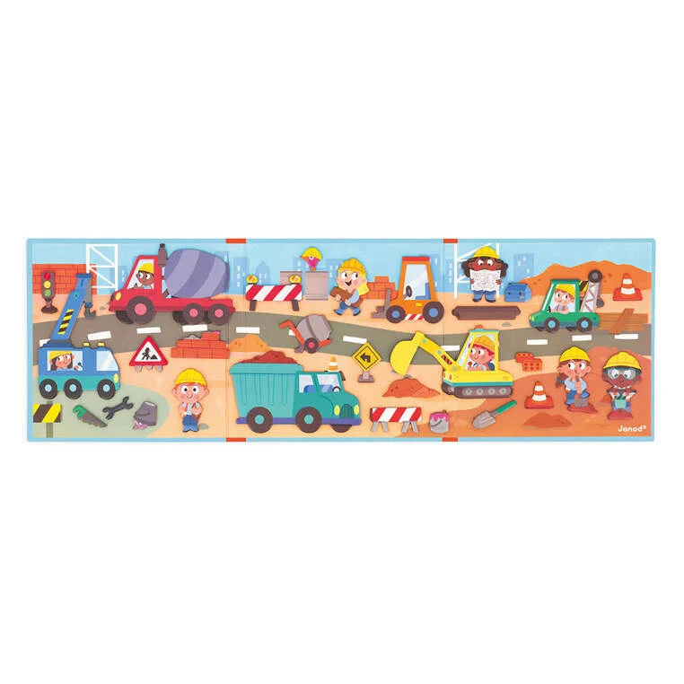Magnetisches Puzzle Magneti'stories – Baustelle