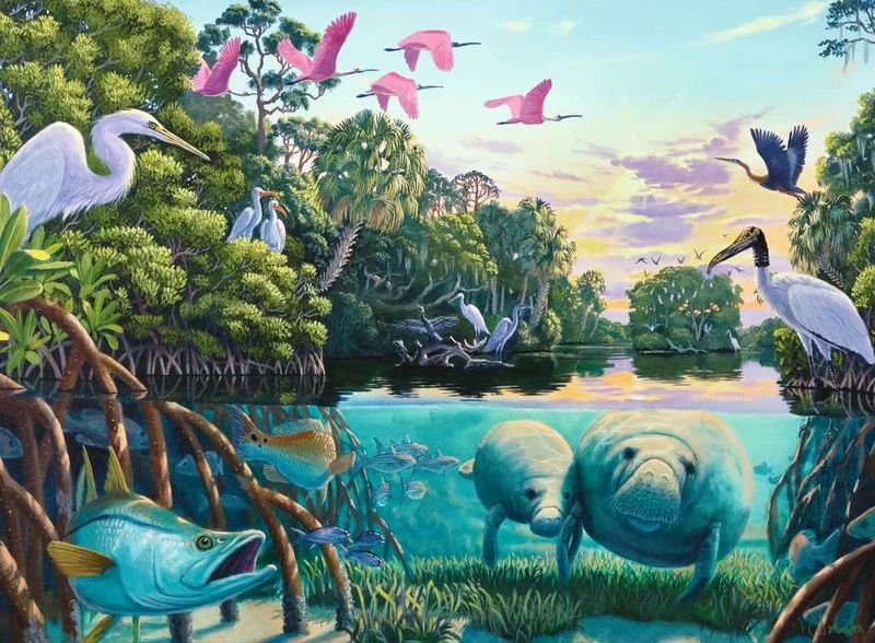 PFG Ravensburger Manatee Moments (500pcs) (Usage/Used - PUZZLES FOR GOOD)