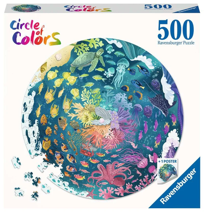 PFG Ravensburger Circle of Colors: Ocean (500pcs) (Usage/Used - PUZZLES FOR GOOD)