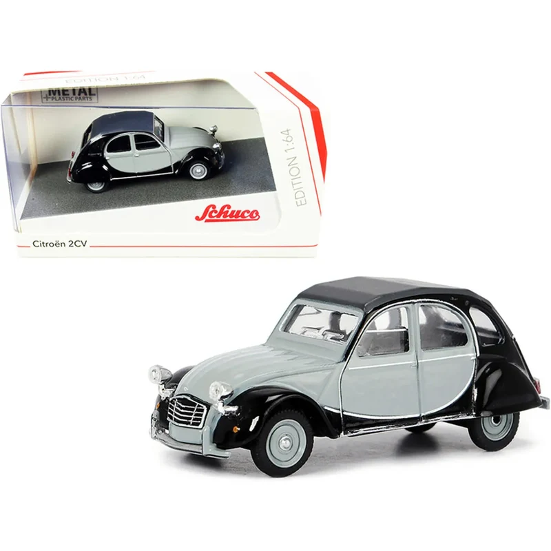 Schuco - Citroen 2CV grau - schwarz 1:64 Modellauto