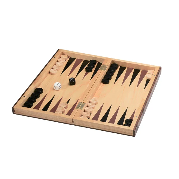 Wooden Backgammon, Chess & Checkers - 3-in-1 set