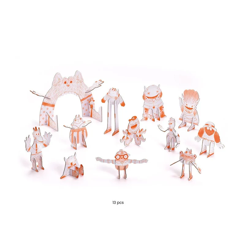 Djeco 3D Bau- & Malset Monster