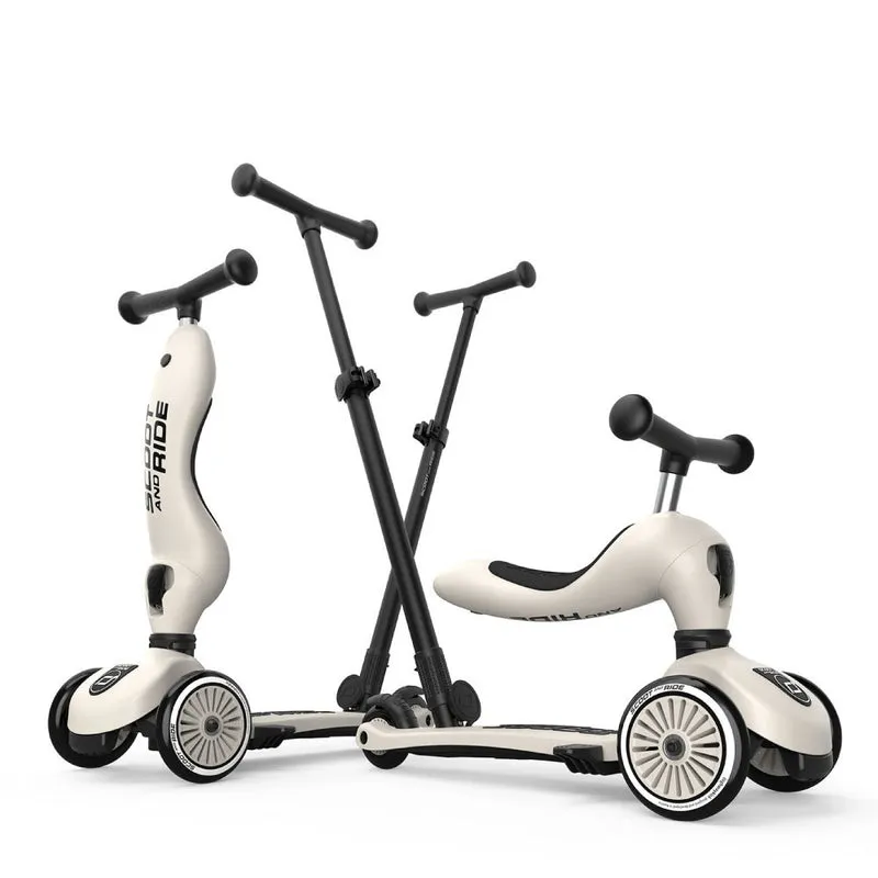 Rutschauto und Roller mit Lenker Highwaykick 1 Push and Go 2in1 1-5 Jahre – Ash