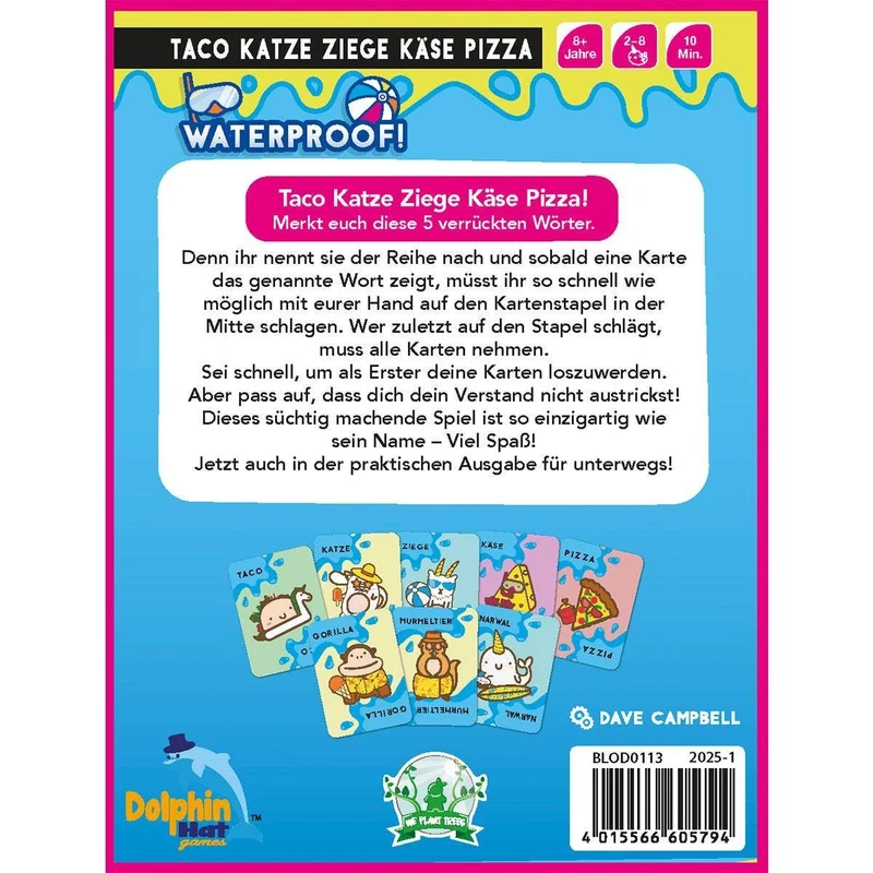 Taco Katze Ziege Käse Pizza Waterproof, deutsch