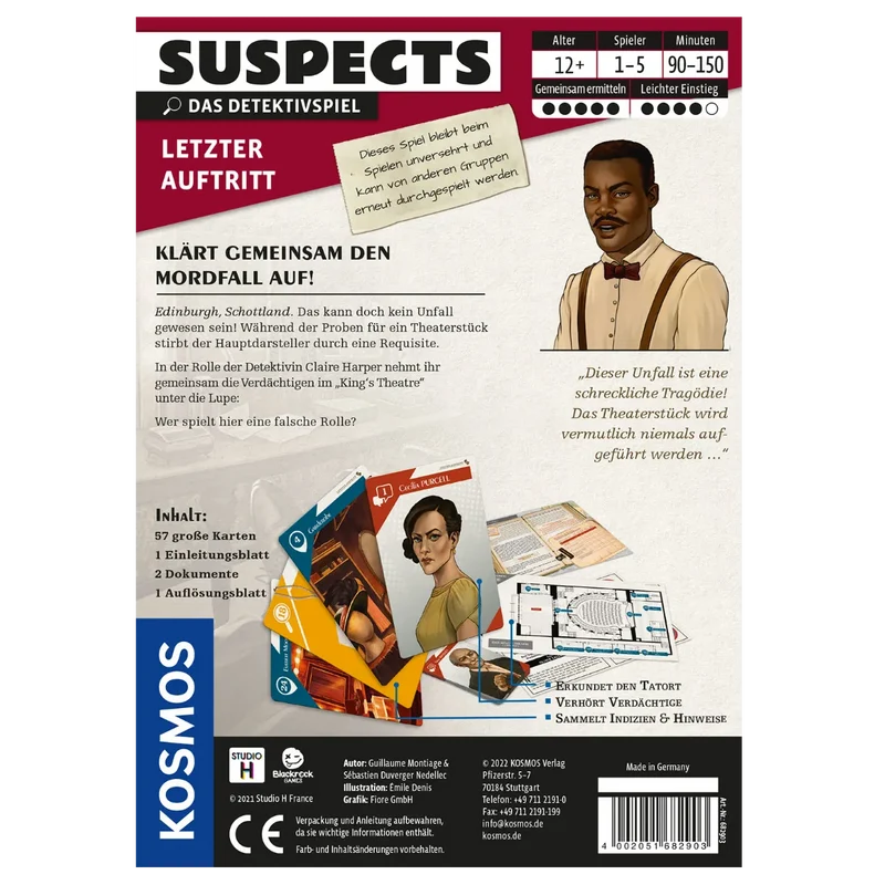 Kosmos - Suspects: Letzter Auftritt - Detektivspiel