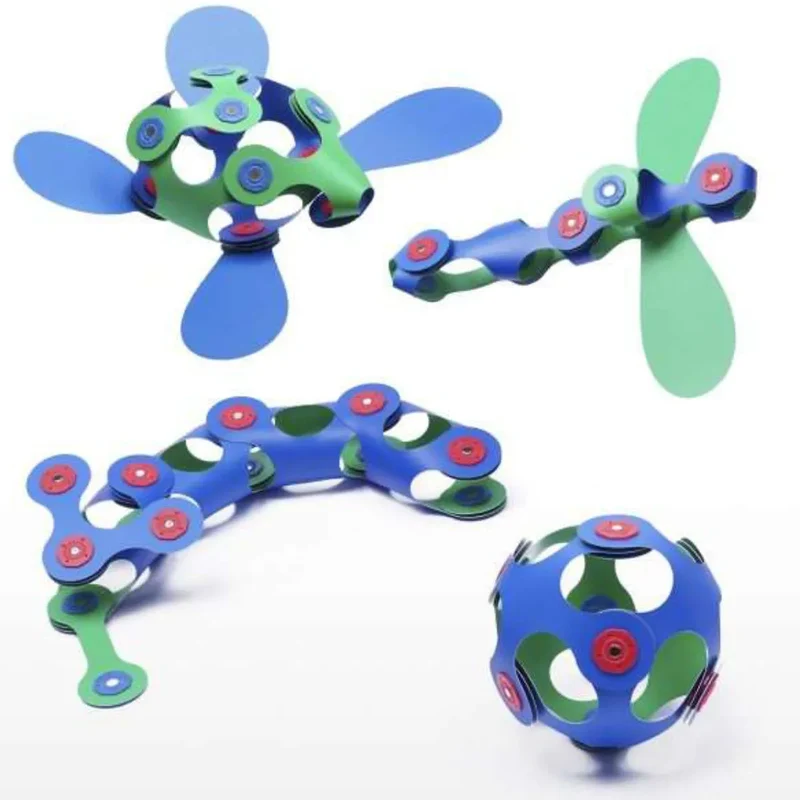 CLIXO Itsy Pack - grün - blau mit 18 Spielscheiben - Magnetspielzeug