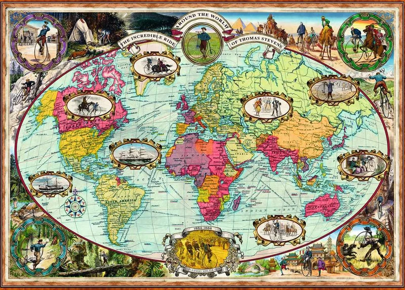 PFG Ravensburger Bicycle Around The World (1000pcs) (Usage/Used - PUZZLES FOR GOOD)