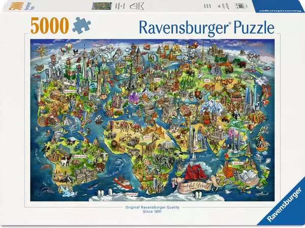 DMG Ravensburger Illustrated World Map (5000pcs) (DAMAGED BOX)