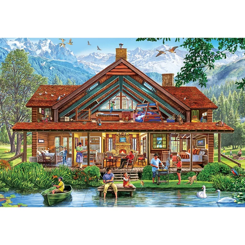 PFG Cutaway - Camping Lodge, Steve Crisp (1000pcs) (EZ Grip) (Usage/Used - PUZZLES FOR GOOD)