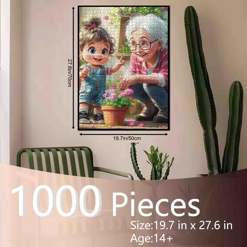 Playful Seniors - Grandma and Granddaughter Gardening (1000pcs)