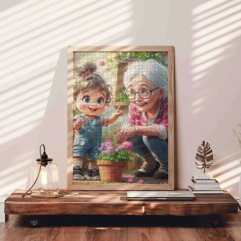 Playful Seniors - Grandma and Granddaughter Gardening (1000pcs)