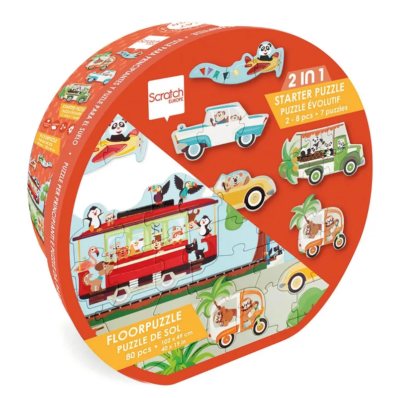 Scratch Europe - 2in1 Bodenpuzzle Unterwegs - 80 Teile