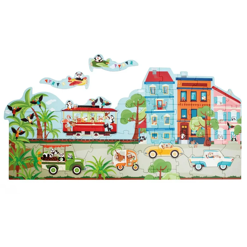 Scratch Europe - 2in1 Bodenpuzzle Unterwegs - 80 Teile