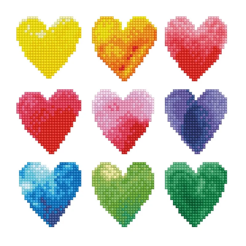 Diamond Painting Herzen Regenbogen