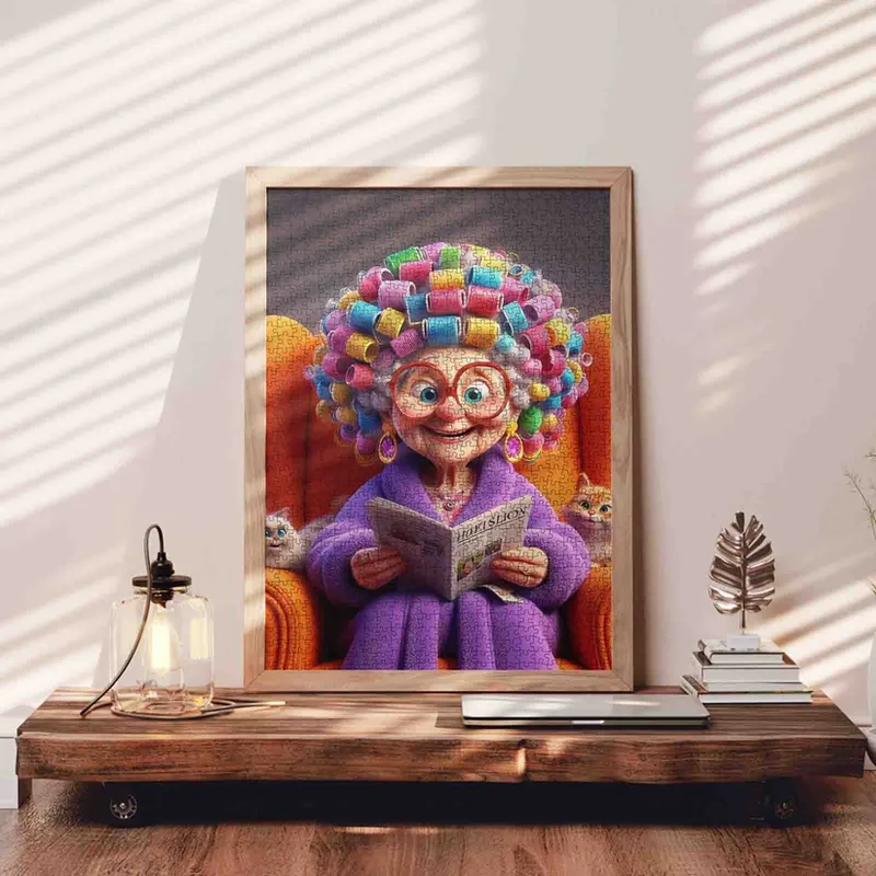 Playful Seniors - Colorful Curlers Grandma (1000pcs)