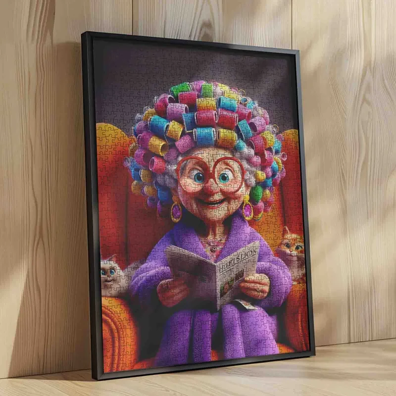 Playful Seniors - Colorful Curlers Grandma (1000pcs)