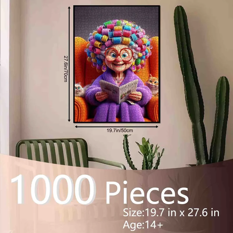 Playful Seniors - Colorful Curlers Grandma (1000pcs)