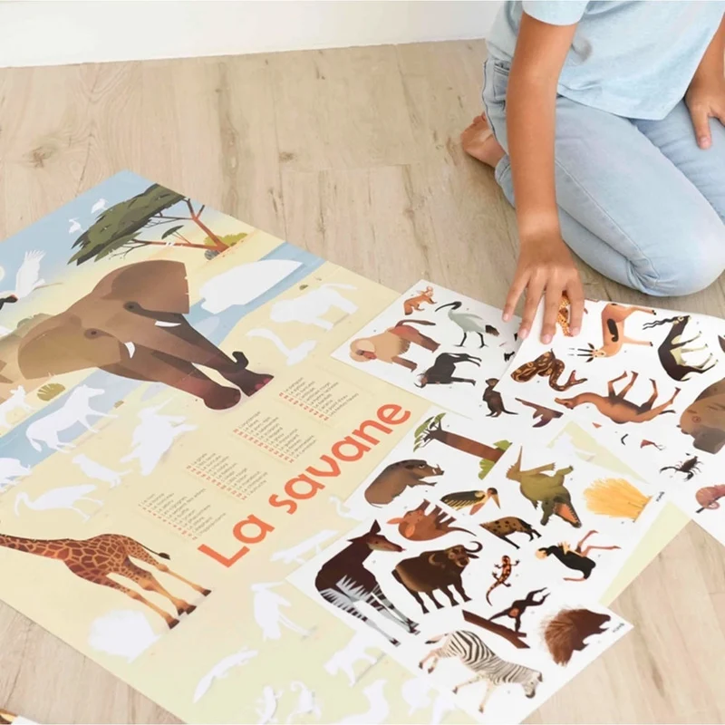 Sticker Lernposter Savanne