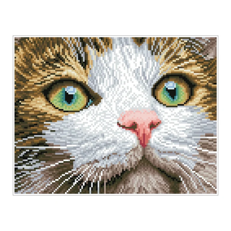 Diamond Painting Katze mit grünen Augen