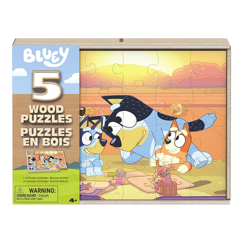 Bluey - 5-in-1 Wood Puzzles