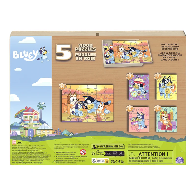 Bluey - 5-in-1 Wood Puzzles