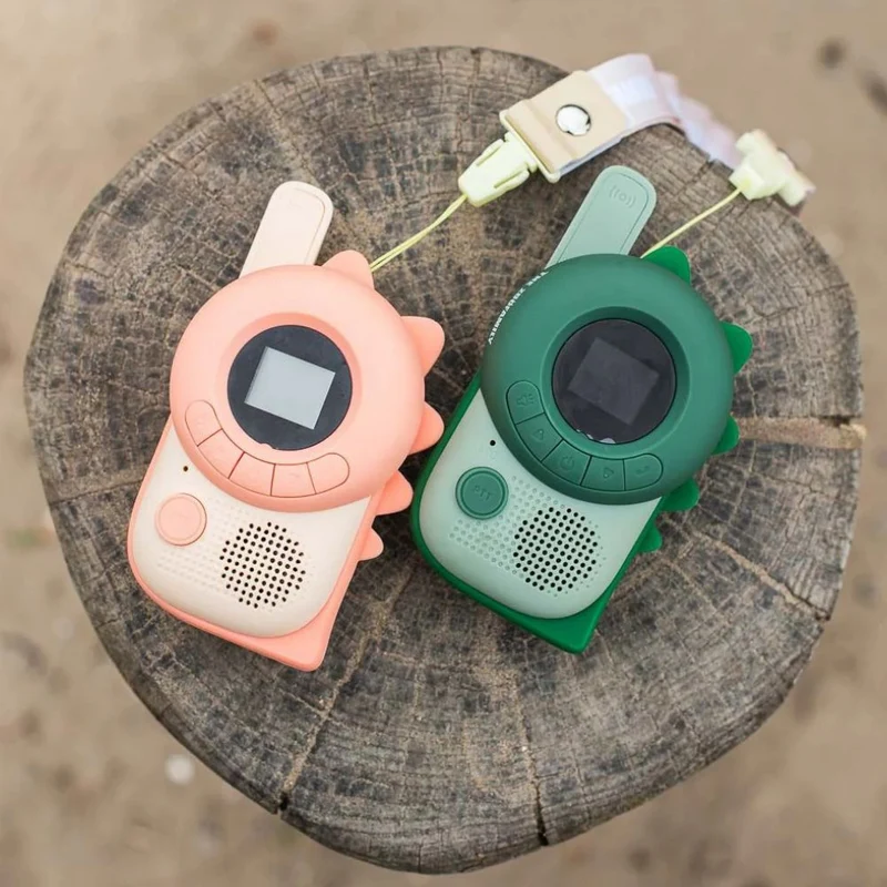 Walkie Talkie für Kinder - Rosa und grüner Dinosaurier