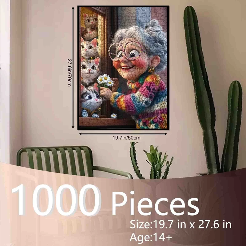 Playful Seniors - Grandma and Kittens (1000pcs)