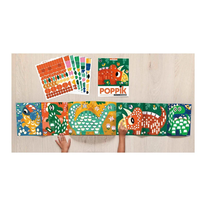 Sticker Panorama Poster Dinosaurier
