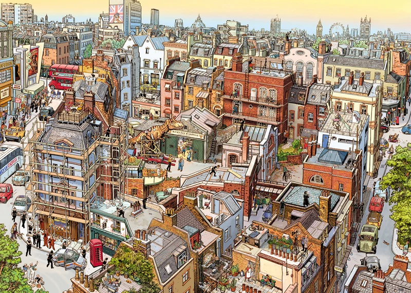 PFG Sherlock & Co., Göbel & Knorr (Triangular Box) (2000pcs) (Usage/Used - PUZZLES FOR GOOD)