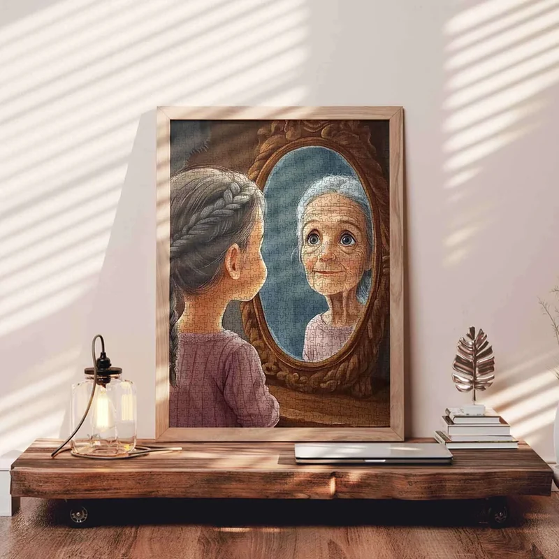 Playful Seniors - Girl Reflecting Future Self (1000pcs)