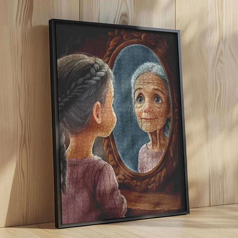 Playful Seniors - Girl Reflecting Future Self (1000pcs)