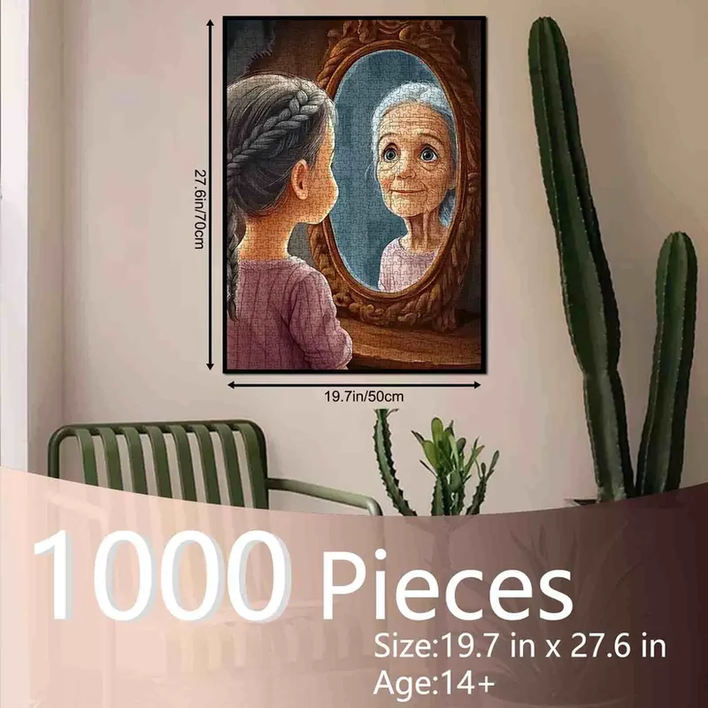 Playful Seniors - Girl Reflecting Future Self (1000pcs)