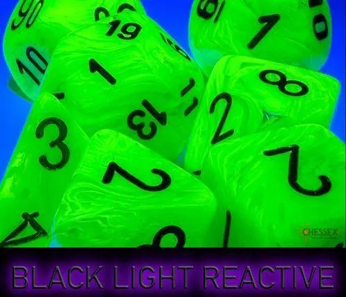 MEGA Vortex Bright Green/black (7) - Würfelset, sprachunabhängig