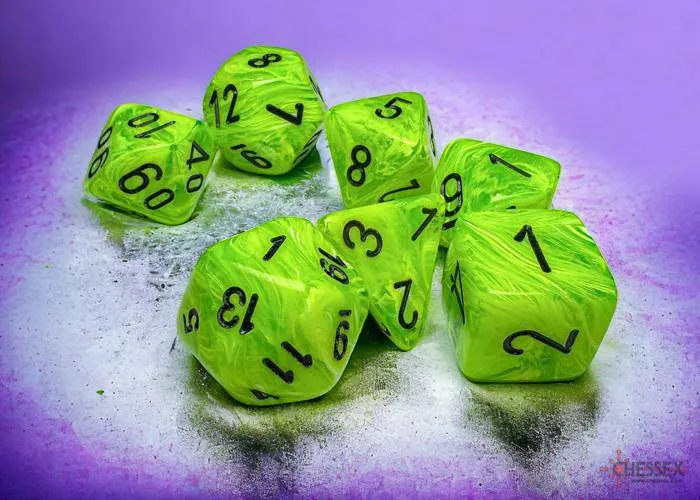 MEGA Vortex Bright Green/black (7) - Würfelset, sprachunabhängig