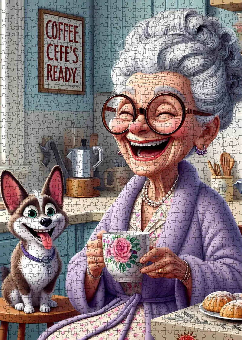 Playful Seniors - Happy Grandma Coffee Time (1000pcs)