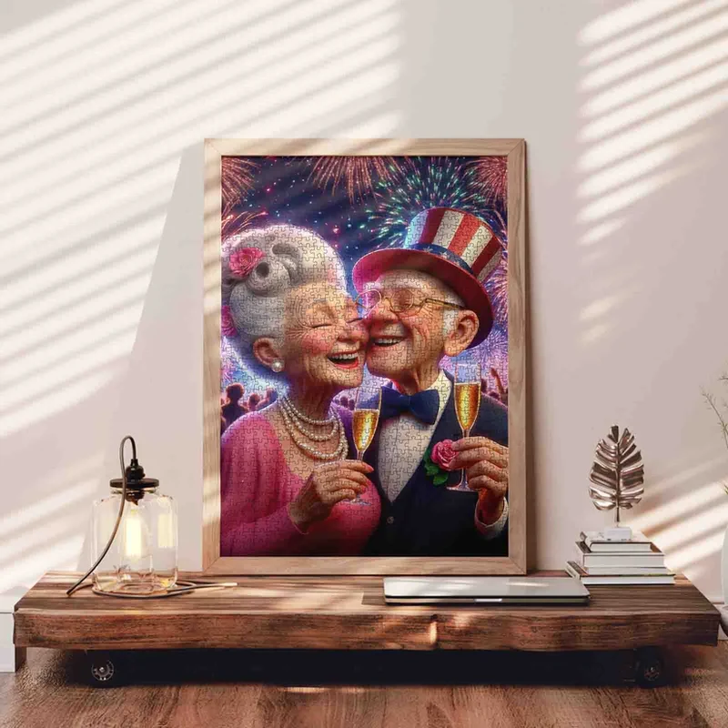 Playful Seniors - Fireworks Toast Senior Couple (1000pcs)