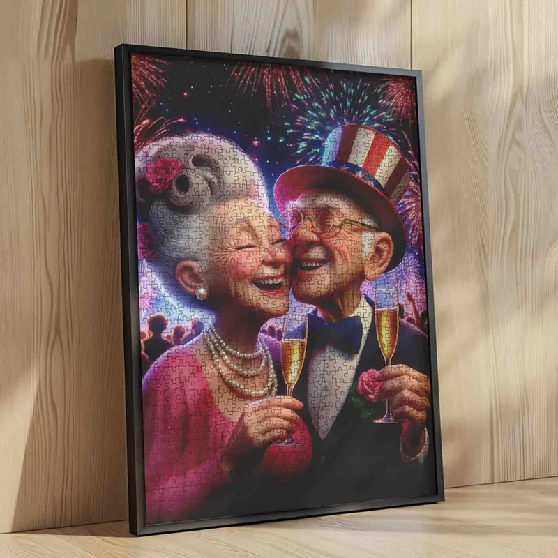 Playful Seniors - Fireworks Toast Senior Couple (1000pcs)