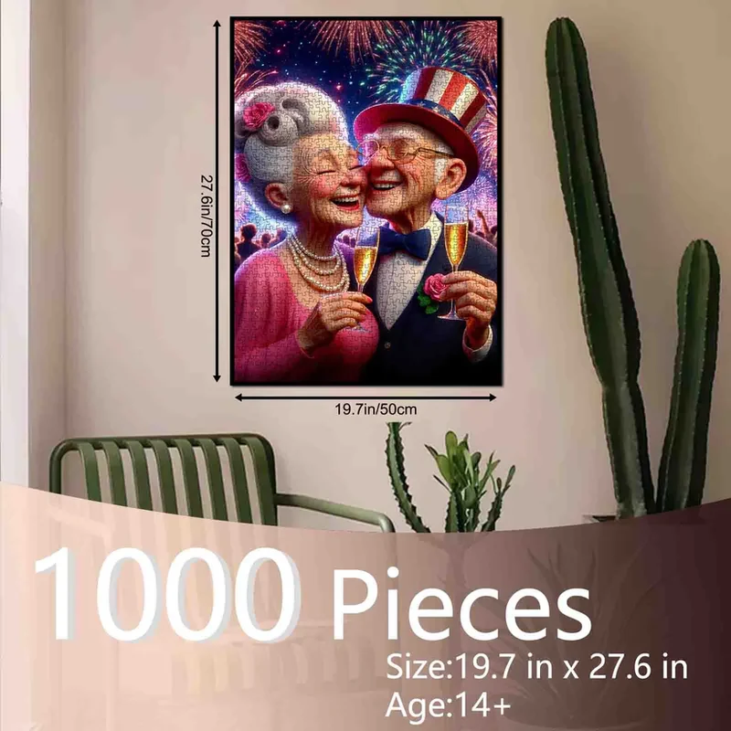 Playful Seniors - Fireworks Toast Senior Couple (1000pcs)