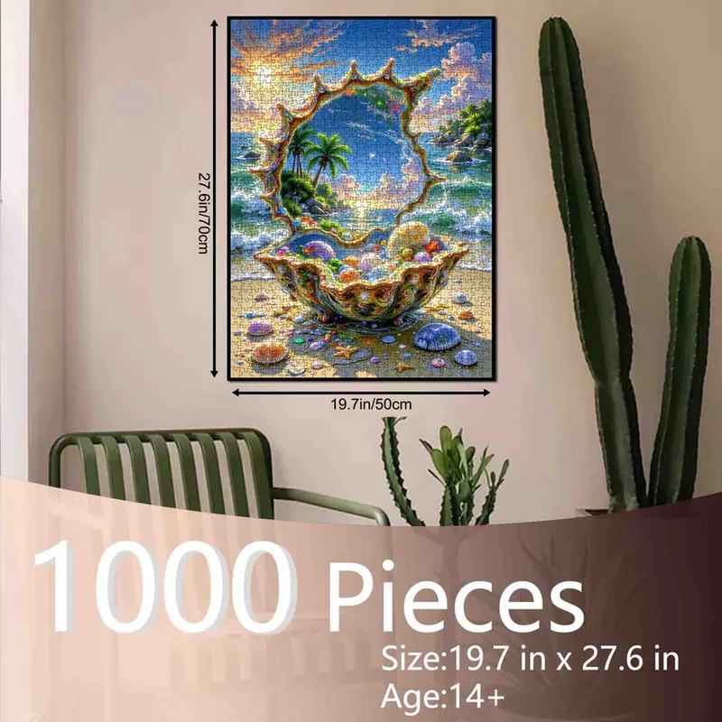 Sunlit Tropical Cove in Giant Seashell (1000pcs)