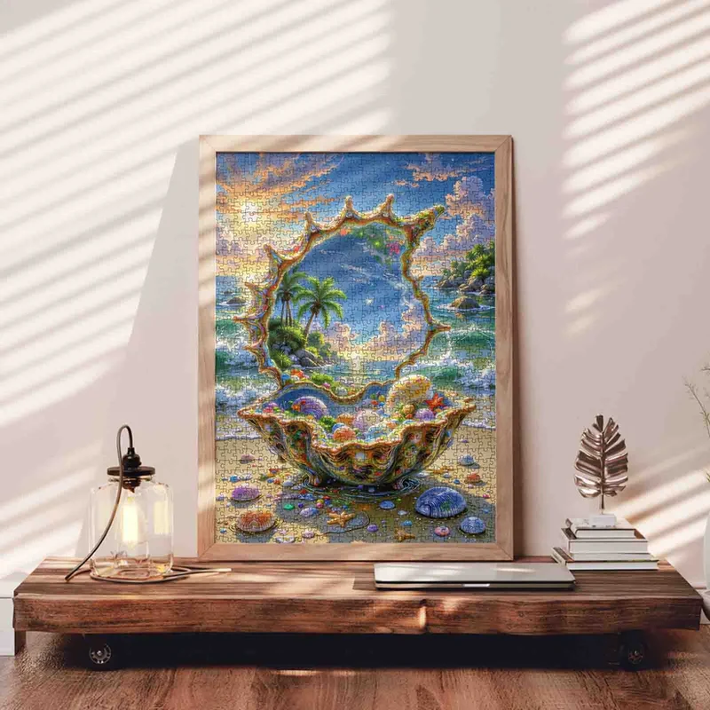 Sunlit Tropical Cove in Giant Seashell (1000pcs)