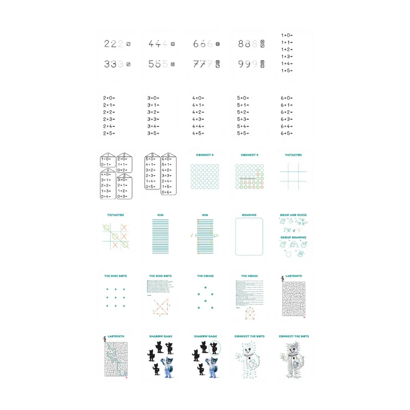 Ersatzkarten für das Kidydraw Mini-Tablet – Spiele und Bildung, 60 Stück