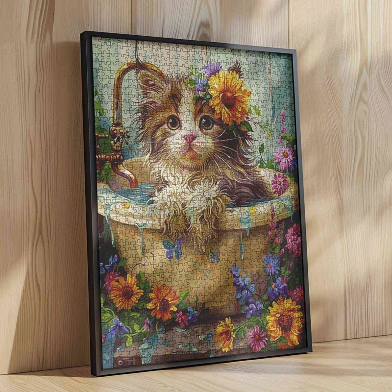 Flower Cat in Bath (1000pcs)