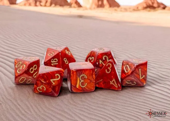 MEGA Marble Scarlet/gold (7) - Würfelset, sprachunabhängig