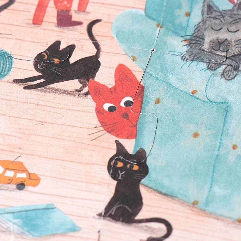 Zweiseitiges Puzzle für Kinder, 24 Teile – Katzen und Hunde