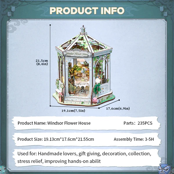 DIY Miniature House - Windsor Flower House (Wood)