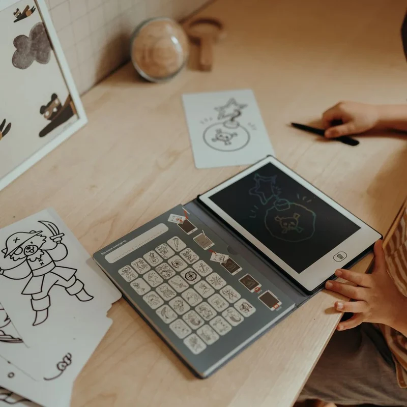 Grafiktablett zum Zeichnen mit Vorlagen Kidydraw Mini – Ozean & Piraten
