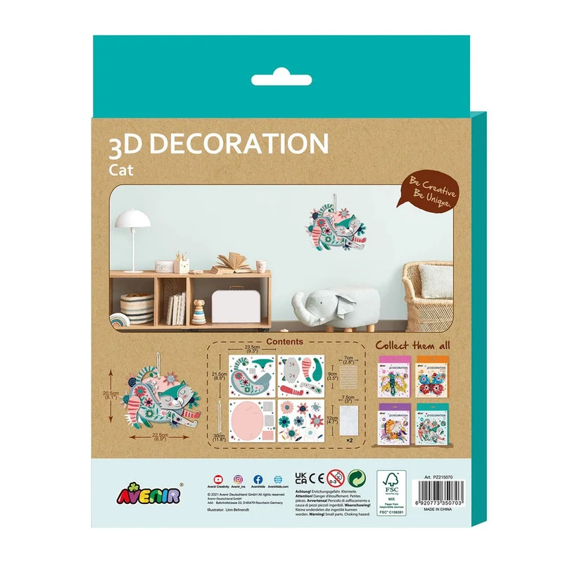 Avenir 3D Dekoration Katze